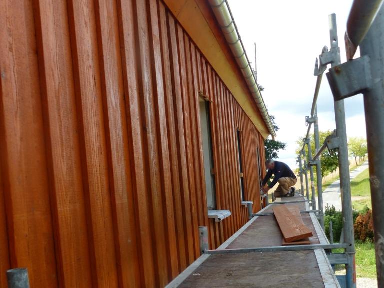 letzte Arbeiten an der Fassade